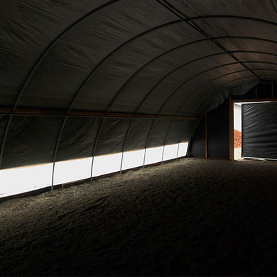 उन्नत एलईडी लाइटिंग ग्रीनहाउस बेहतर पौधों की वृद्धि के लिए स्वचालित तापमान आर्द्रता और CO2 नियंत्रण के साथ